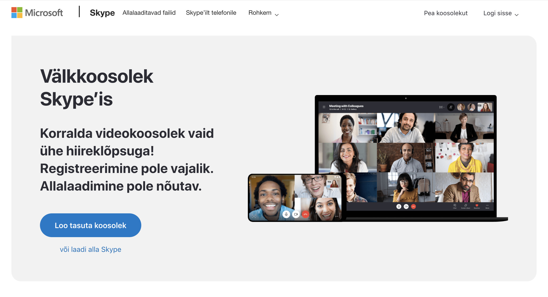 vaartuspakkumine skype